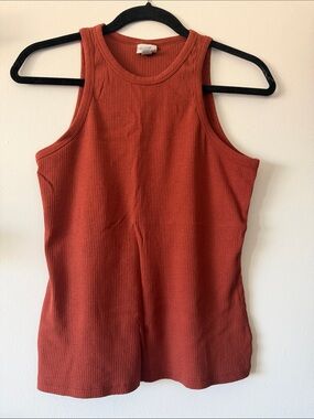 A New Day|Ribbed Sleeveless Tank Top|Rust|S|EUC